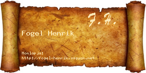 Fogel Henrik névjegykártya