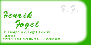 henrik fogel business card